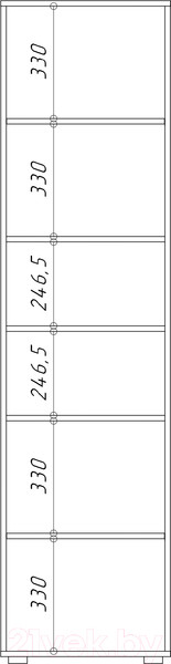 Изображение товара Шкаф-пенал НК Мебель Kubo ШК-50 / 71705627 (артизан/черный/серый)