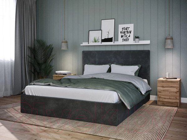 Изображение товара Каркас кровати НК Мебель Соната 90x200 / 72306386 (велюр серый)