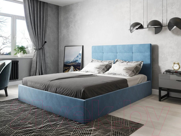 Изображение товара Каркас кровати НК Мебель Соната 90x200 / 72306387 (велюр синий/Happy 792)