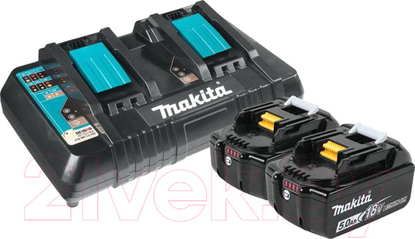 Изображение товара Набор аккумуляторов для электроинструмента Makita BL1850B + DC18RD / 191L75-3