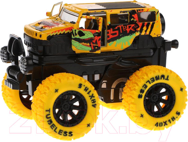 Изображение товара Автомобиль игрушечный Пламенный мотор Монстр трак Краш-тест / 870518 (желтый)