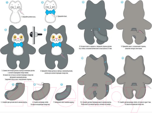 Изображение товара Набор для шитья Десятое королевство Мягкая игрушка своими руками Котик / 04734