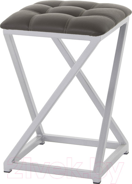 Изображение товара Табурет AMC Comfort 8К5.8 (кожзам серо-коричневый/серебристый)