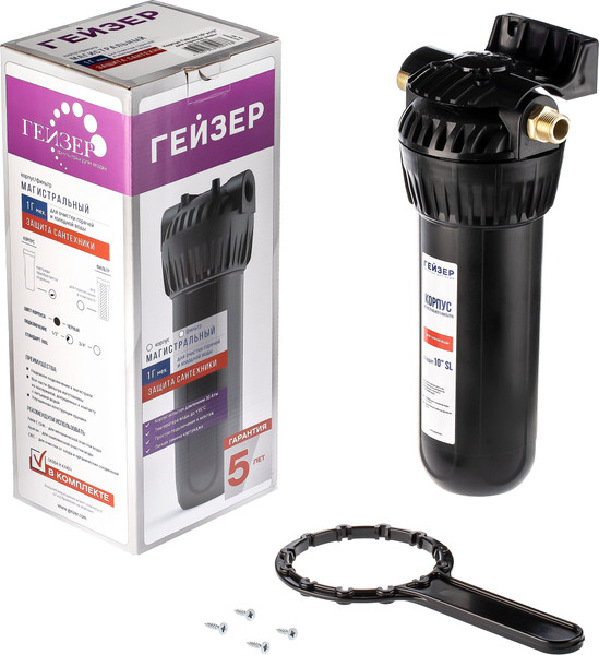 Изображение товара Корпус магистрального фильтра Гейзер 10 1/2" SL (для горячей воды)
