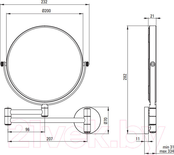 Изображение товара Зеркало косметическое Deante Round ADR 0811