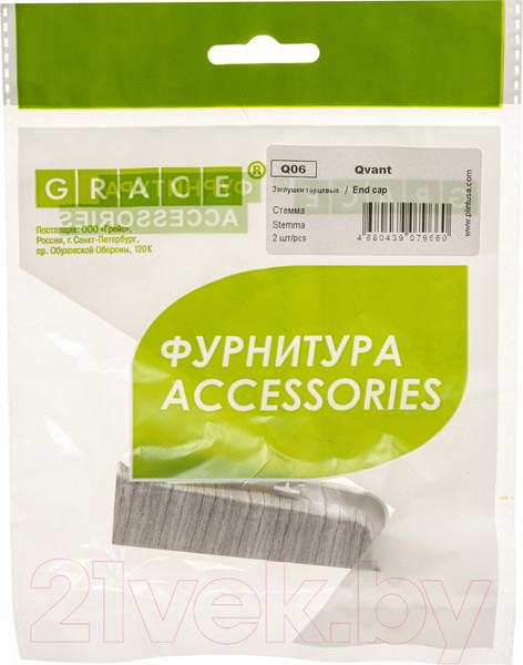 Изображение товара Заглушка для плинтуса Grace Q06 Стемма (2шт)