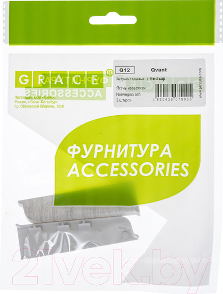 Изображение товара Заглушка для плинтуса Grace Q12 Ясень норвежский (2шт)