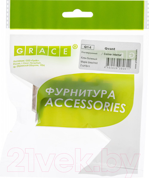 Изображение товара Уголок для плинтуса Grace Q14 Клен беленый Внутренний (2шт)