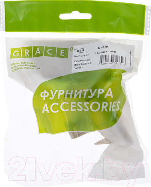 Изображение товара Уголок для плинтуса Grace Q14 Клен беленый Наружный (2шт)