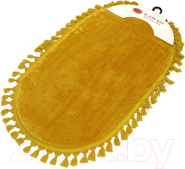 Изображение товара Ковер Karven Post Dokuma Oval Sacakli 80x120 / KV 028 (горчичный)