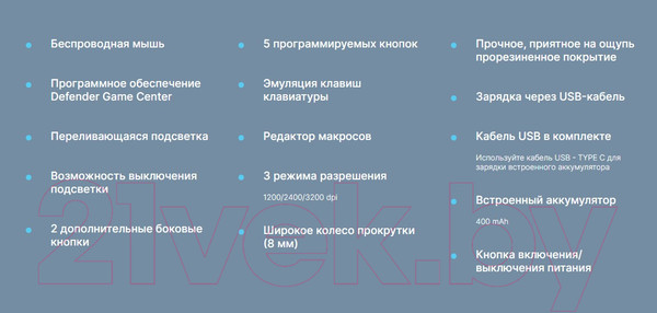 Изображение товара Мышь Defender Glory GM-514 / 52514 (черный)
