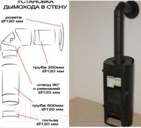 Изображение товара Гильза дымохода КПД С к/о 2мм-2.7мм ф120 (черный)