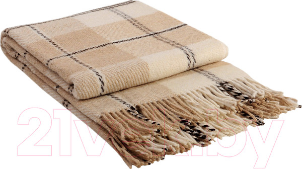 Изображение товара Плед Vladi Эльф Mason 140x200 / 08894 03 (белый/бежевый/коричневый)