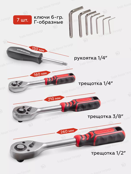 Изображение товара Универсальный набор инструментов ForceKraft FK-41723-5(51889)