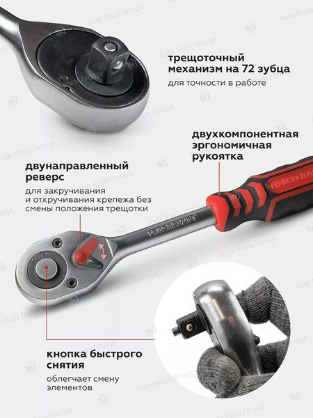 Изображение товара Универсальный набор инструментов ForceKraft FK-41723-5(51889)