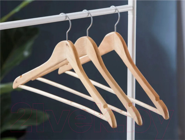 Изображение товара Набор деревянных вешалок-плечиков Рыжий кот 007766 (3шт)