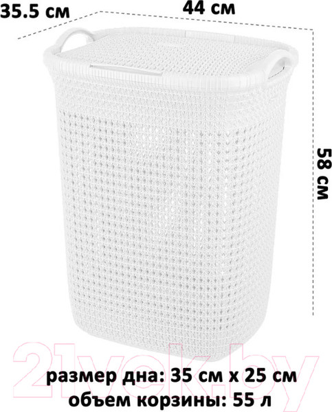 Изображение товара Корзина для белья El Casa Паола 640493 (белый)