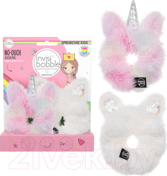 Изображение товара Набор резинок для волос Invisibobble Kids Sprunchie Duo Bunnycorn