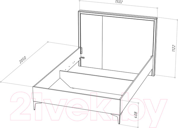 Изображение товара Каркас кровати НК Мебель Нордик 140x200 / 71916990 (дуб артизан/велюр серый)