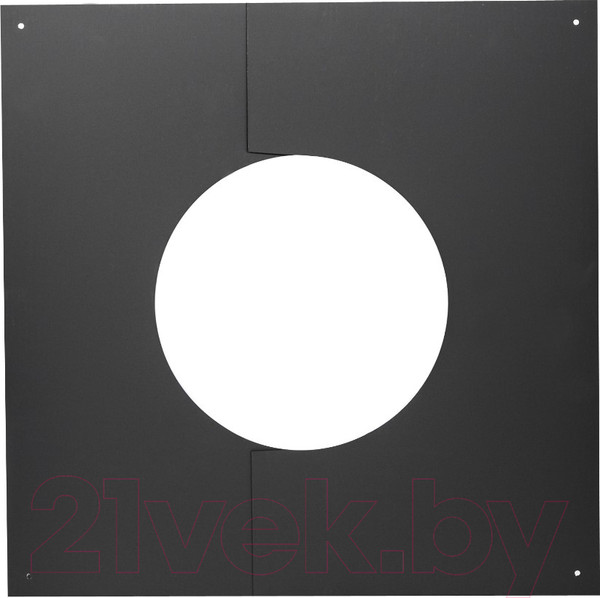 Изображение товара Накладка разрезная для дымохода КПД 0.7мм 550x550 ф200 под сэндвич (черный)