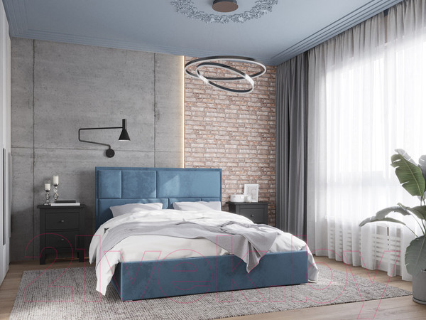 Каркас кровати НК Мебель Madison 160x200 / 72305910 (велюр синий) — фото 6