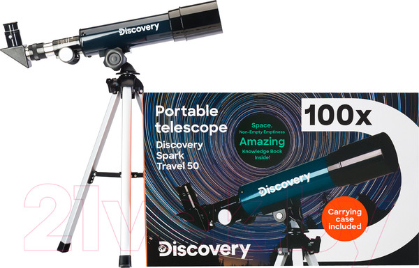 Изображение товара Телескоп Levenhuk Discovery Spark Travel 50 с книгой / 78741