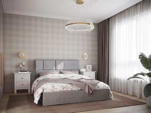 Каркас кровати НК Мебель Madison 180x200 / 72306332 (рогожка серый) — фото 6