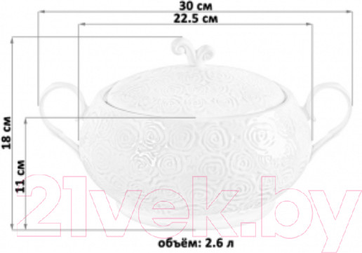 Изображение товара Супница Elan Gallery Розы 540437