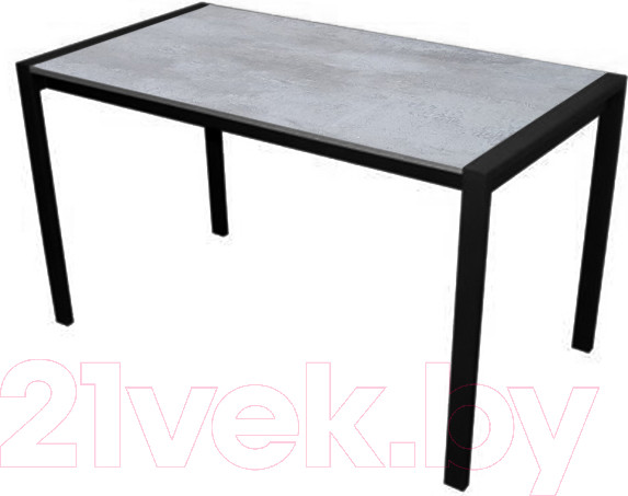 Изображение товара Обеденный стол Древпром М91 Кастел ДП1-01-12 120-160x70 (бетон метрополитан/черный матовый)