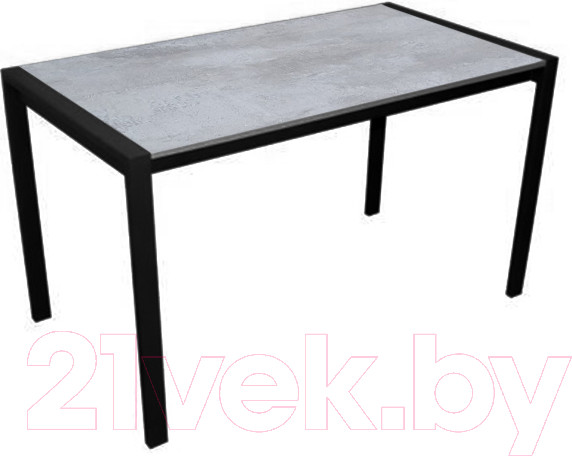 Изображение товара Обеденный стол Древпром М91 Кастел ДП1-01-12 120-160x70 (бетон метрополитан/черный матовый)