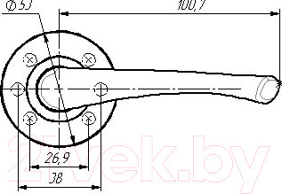 Изображение товара Ручка дверная Зенит РФ4.20 (никель)