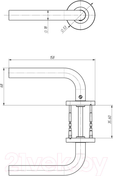Изображение товара Ручка дверная Зенит РФ4.07 Inox
