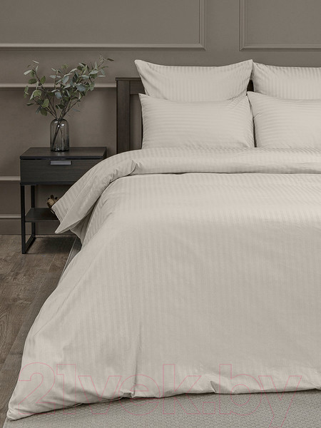 Изображение товара Комплект постельного белья Amore Mio Страйп-сатин Cream Евро / 47960