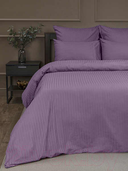 Изображение товара Комплект постельного белья Amore Mio Страйп-сатин Amaranth Евро / 47980