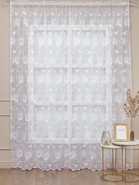 Изображение товара Гардина Amore Mio Жаккардовый M 3008 300x270 / 15975 (белый)