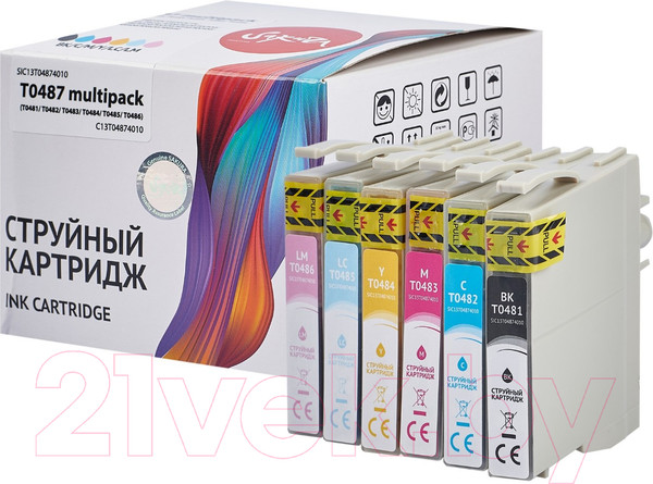 Изображение товара Комплект картриджей Sakura Printing SIC13T04874010