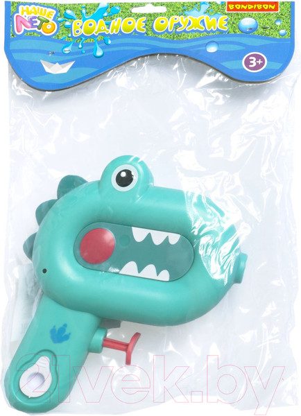 Изображение товара Бластер игрушечный Bondibon Водный пистолет. Наше лето Динозаврик / ВВ5810 (зеленый)