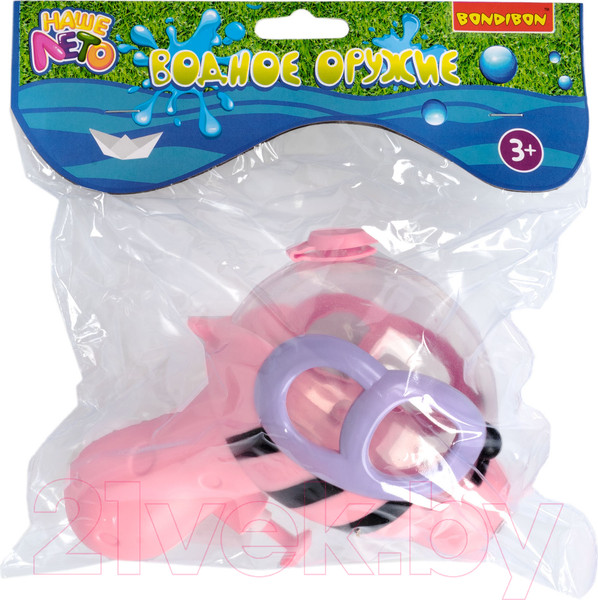 Изображение товара Бластер игрушечный Bondibon Водный пистолет. Наше лето Пчелка / ВВ5807 (розовый)