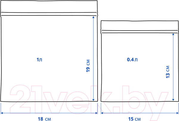 Изображение товара Комплект пакетов-слайдеров Ikea Истад 505.256.42