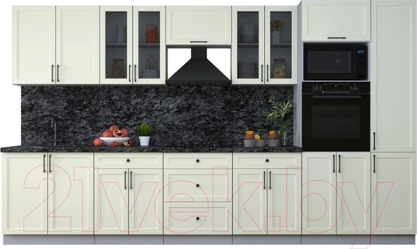 Изображение товара Кухонный гарнитур Интерлиния Тренд 3.6В (белый/белый/кастилло темный)