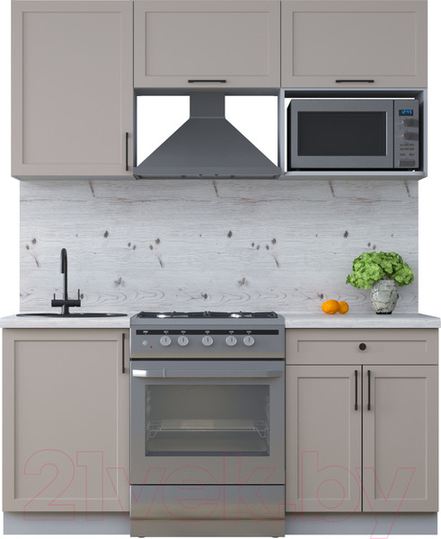 Изображение товара Кухонный гарнитур Интерлиния Тренд 1.7В (луна/луна/бискайская сосна)