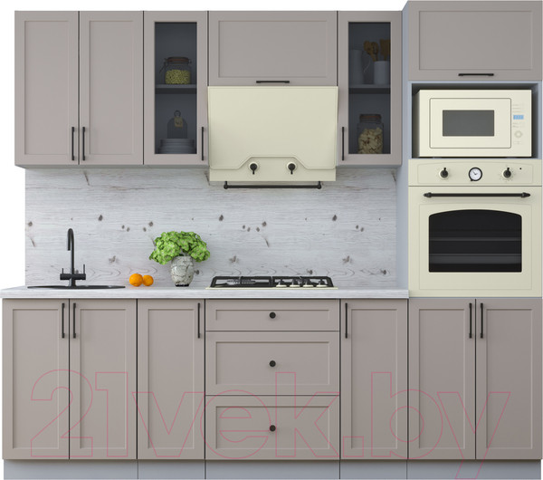 Изображение товара Кухонный гарнитур Интерлиния Тренд 2.4В (луна/луна/бискайская сосна)