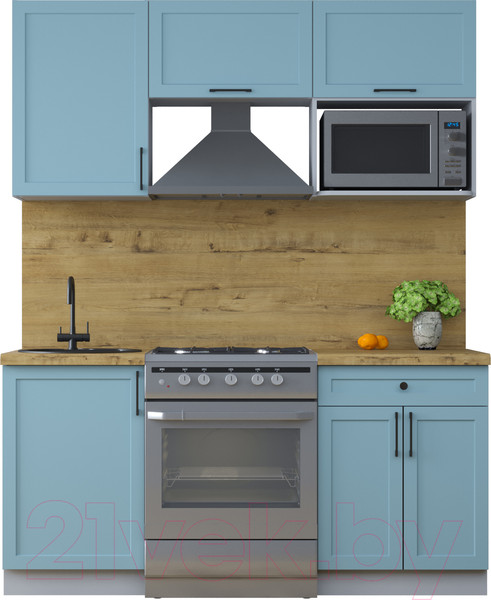 Изображение товара Кухонный гарнитур Интерлиния Тренд 1.7В (океан/океан/дуб бунратти)