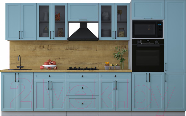 Изображение товара Кухонный гарнитур Интерлиния Тренд 3.4В (океан/океан/дуб бунратти)