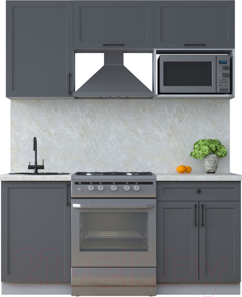 Изображение товара Кухонный гарнитур Интерлиния Тренд 1.7В (пепел/пепел/опал светлый)