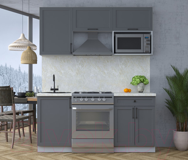 Изображение товара Кухонный гарнитур Интерлиния Тренд 1.7В (пепел/пепел/опал светлый)