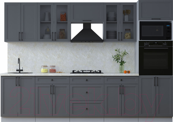 Изображение товара Кухонный гарнитур Интерлиния Тренд 3.0В (пепел/пепел/опал светлый)