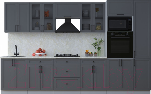 Изображение товара Кухонный гарнитур Интерлиния Тренд 3.4В (пепел/пепел/опал светлый)