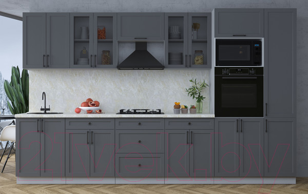 Изображение товара Кухонный гарнитур Интерлиния Тренд 3.4В (пепел/пепел/опал светлый)