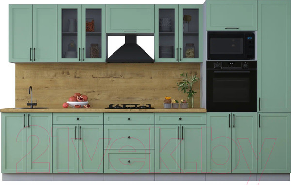 Изображение товара Кухонный гарнитур Интерлиния Тренд 3.4В (мята/мята/дуб бунратти)